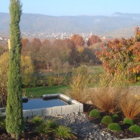 jardins contemporain dans le haut rhin - Massif et plantation